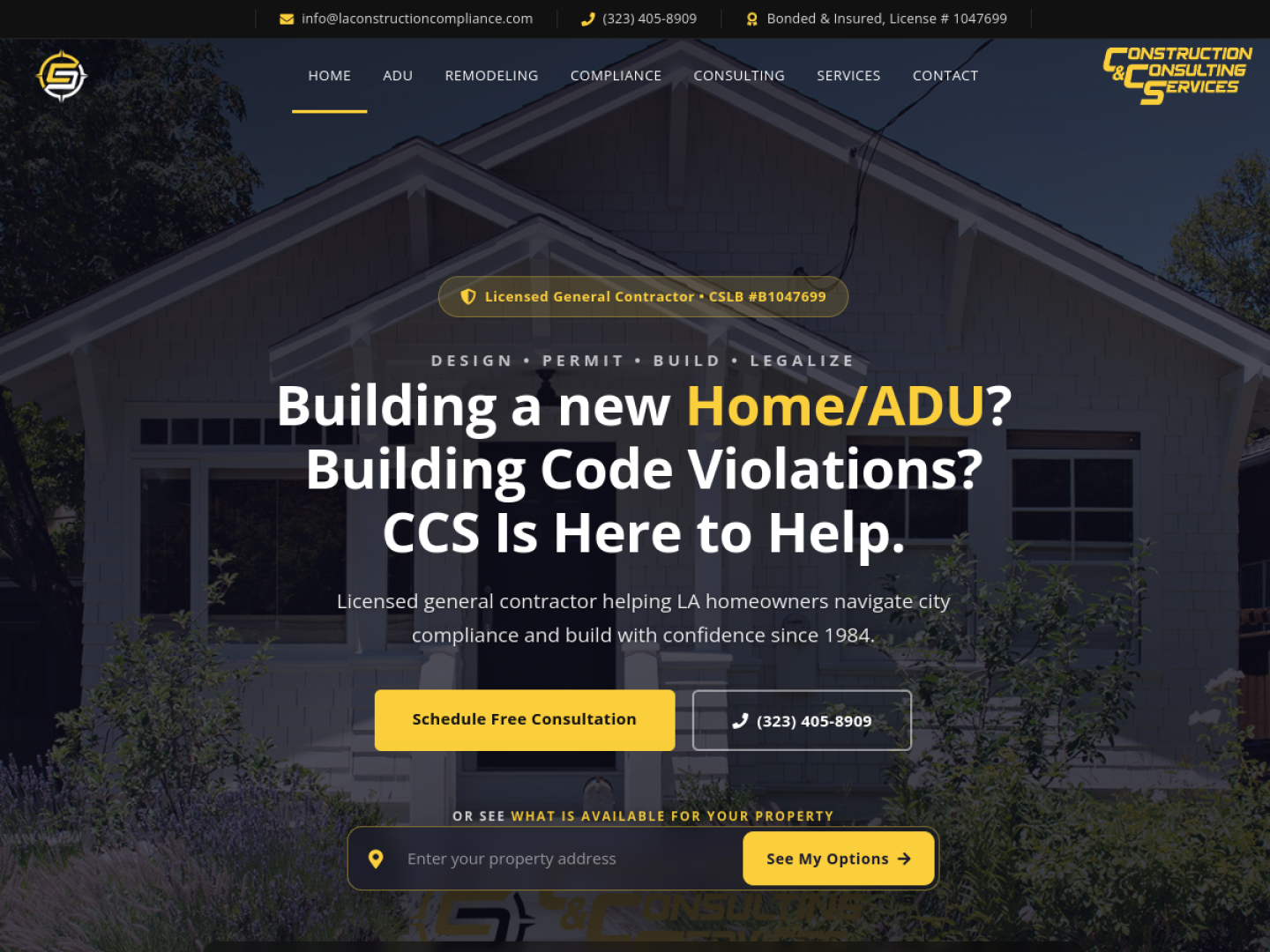 CCS Inc. website home page